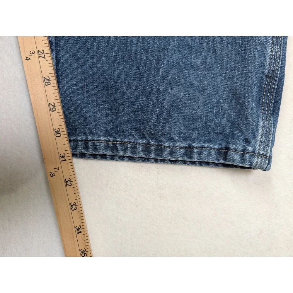 Wrangler Mens Carpenter Jeans 44 x 32 Relaxed Fit Utility Denim Blue 1094LSWDV
